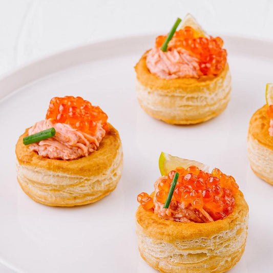 Vol-Au-Vent with Salmon Rillette and French Trout Roe (1 Dozen)