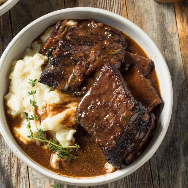 Braised US Beef Short Rib (Boneless) with Roasted Garnish & Jus (1.5kg)