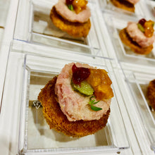 Load image into Gallery viewer, Canapé - Duck Rillettes with Caramelised Onion &amp; Orange Marmalade

