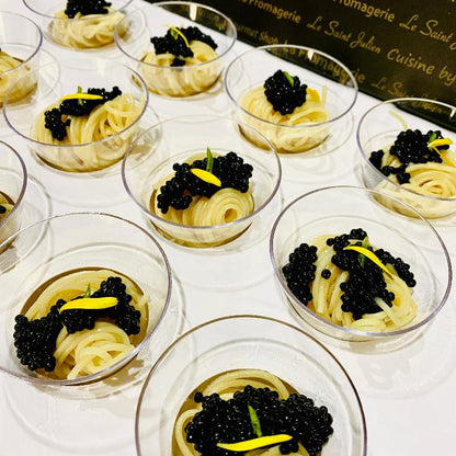Chilled Angel Hair Pasta with Avruga Caviar (1 Dozen)