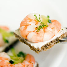 Load image into Gallery viewer, Canapé - Prawn with Cocktail Cream on Soft Toast
