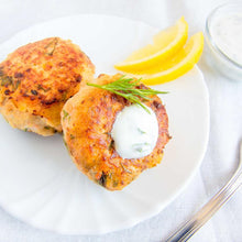 Load image into Gallery viewer, Canapé - Potato Cake with Crab Meat Dijon Mustard
