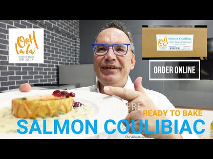 Salmon "Coulibiac" Wellington in Pastry with White Wine Sauce (1.2kg)