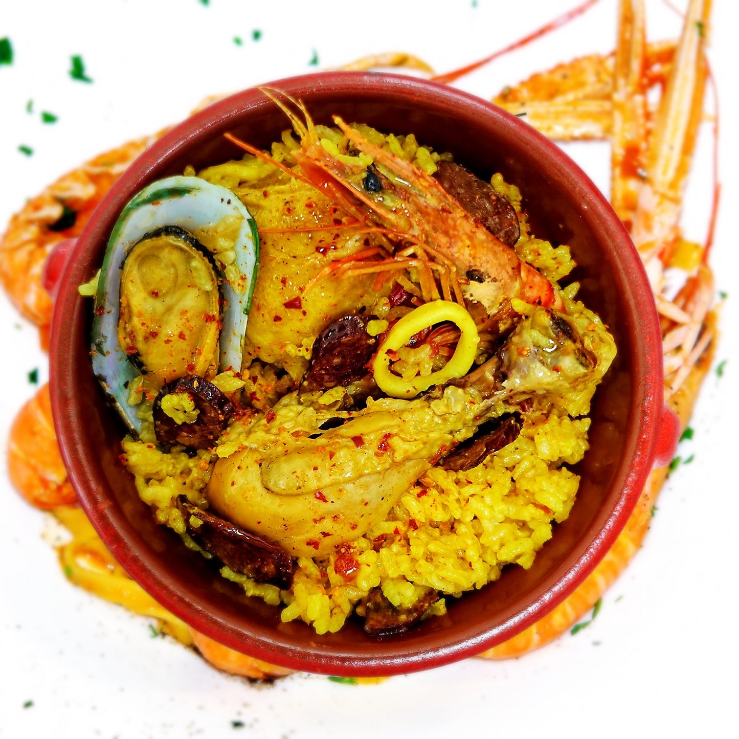 Paella Rice “French Style with Chicken, Chorizo, Seafood and Saffron Rice (1.2kg)